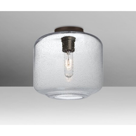 Besa Lighting Niles 10 Ceiling, Clear Bubble, Bronze, 1x60W Incandescent NILES10CLC-BR